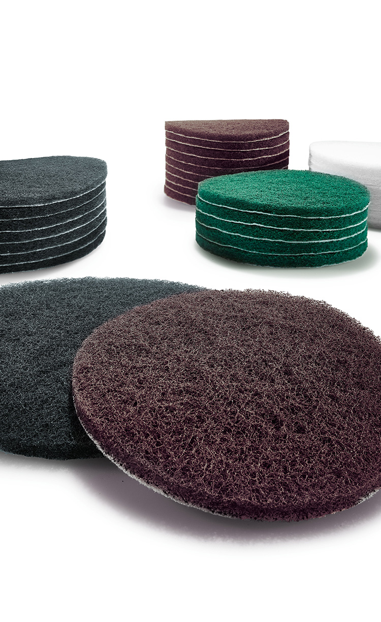 Eine Zusammenstellung verchiedener Vlies Schleifmittel