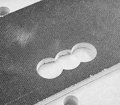 Griffmulde der Schablone