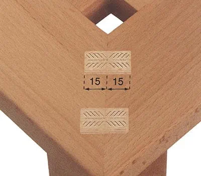 Frästiefe auf 15 mm einstellen.