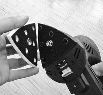 Dreiecksschleifschuh aufbringen