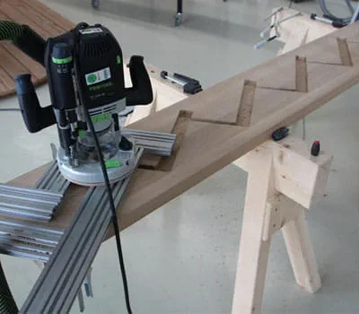 Fräsungen der Treppenwangen vorbereiten