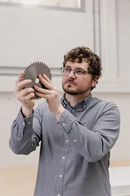 Entwicklungsingenieur Marco Haible und Produktmanager Jonas Wurster von Festool