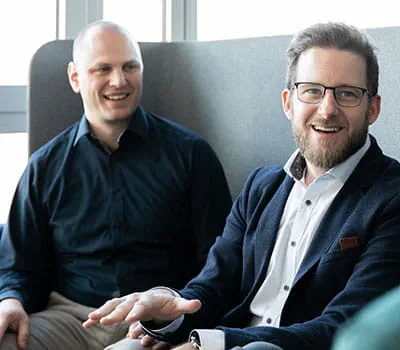 Die Festool Entwickler Matthias Kübeler und Andreas Sdrzallek