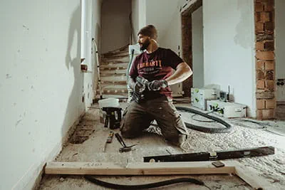 Die Mitarbeiter von Karl Preiser auf der Baustelle