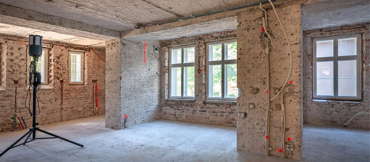 Ansicht der Baustelle von innen