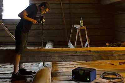 Arbeit mit Festool STL SYSLITE und MX-Rührwerk 