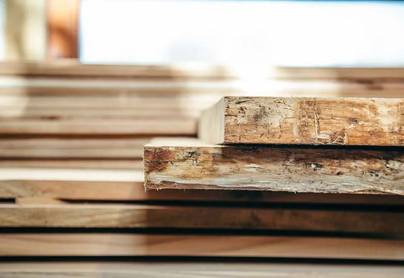 Das Holz für die Surfboards