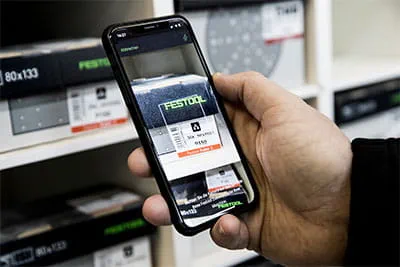 Die Lagerhaltung und -verwaltung erfolgt via Festool Order App.